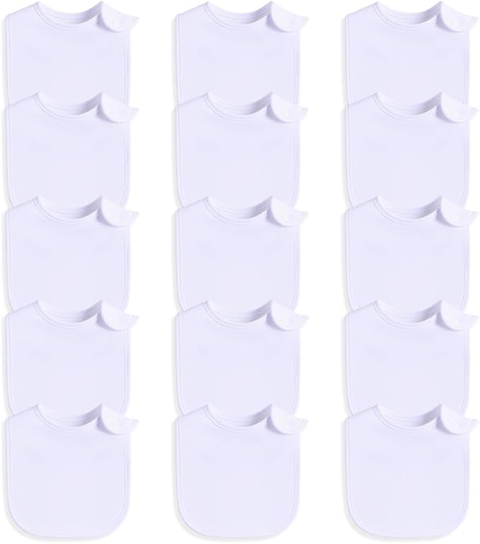 8 Pack Baby Bibs Unisex Adjustable with Snaps Ultra Soft Absorbent Drooling Teething for Boys and Girls