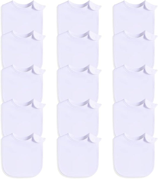 8 Pack Baby Bibs Unisex Adjustable with Snaps Ultra Soft Absorbent Drooling Teething for Boys and Girls