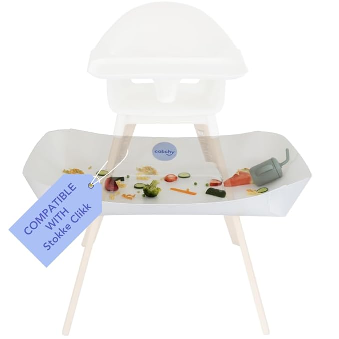 CATCHY - Food Catcher - Compatible with Stokke Clikk High Chair + 12 Other High Chairs - Highchair Sold Separately - Baby & Toddler Food & Mess Catcher - Under High Chair Accessory