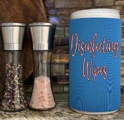 Rose Gold Script Decorative Cleaning Wipe Covers (Teal, Small)