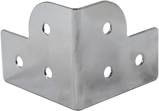 Chromed Iron Case Corner Protector Metal Box Corner Support Angle Curved Decoration Guard Chest Wrap Angle 50x50x42mm Pack of 16