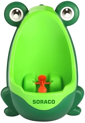 Soraco Cute Frog Potty Training Urinal for Boys with Funny Aiming Target, Toddler Urinals for Potty Training (Green)