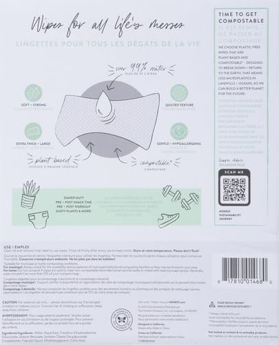 The Honest Company Hypoallergenic Multi-Use Baby Wipes for Sensitive Skin, Geo Mood, 288 Count (Pack of 3)