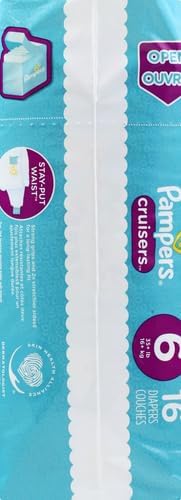 PAMPERS CRUISERS STAGE 6 DISPOSABLE DIAPERS XXL BOY OR GIRL ADHESIVE TABS 16 CT - 0037000751931