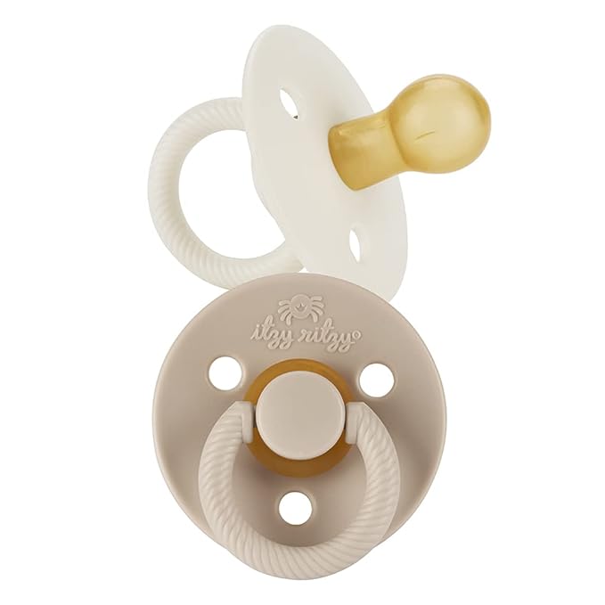 Itzy Ritzy 47" x 47" Breastfeeding Boss Multi-Use Cover, Swaddle & 2-Pack 0-6 Month Cherry Nipple Natural Rubber Pacifiers