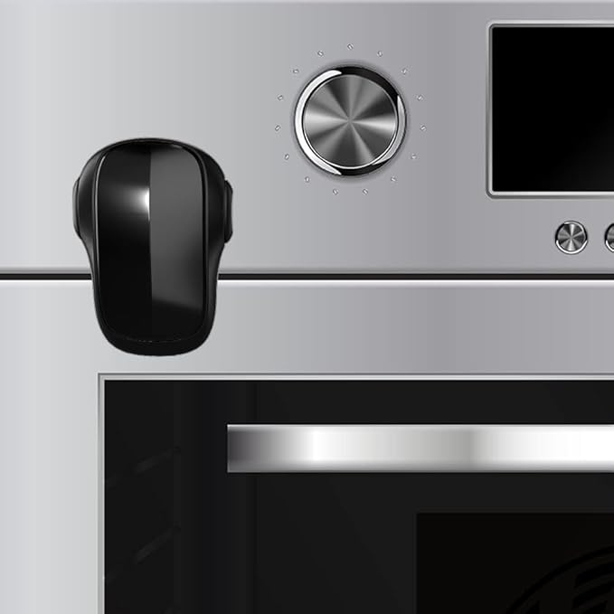 Moonybaby Childproof Oven Door Lock, Child Safety Oven Front Lock(ONLY for Flat Surface), Heat-Resistant, No Tool Needed, Jet Black
