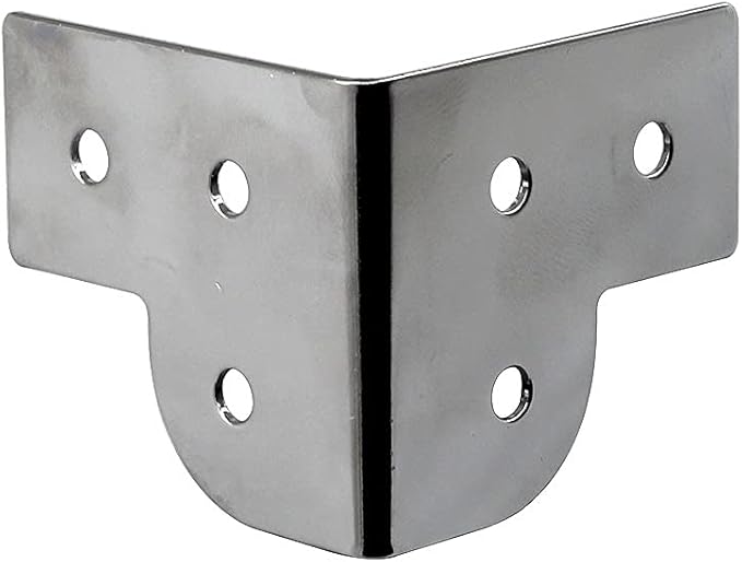 Chromed Iron Case Corner Protector Metal Box Corner Support Angle Curved Decoration Guard Chest Wrap Angle 50x50x42mm Pack of 16