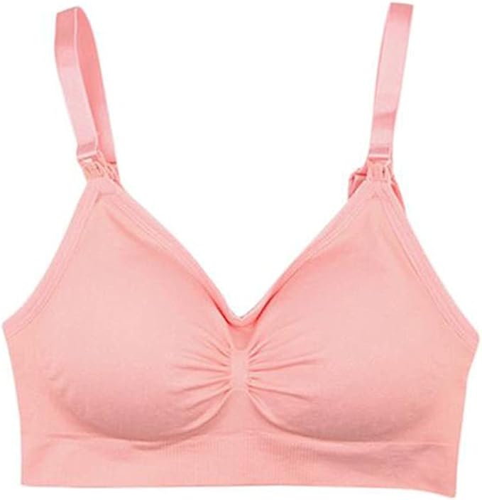 Womens Nursing Bra Seamless Sleeping Wirefree Breastfeeding Maternity Bralette with Removable Spill Prevention Pads