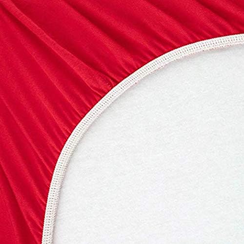SheetWorld Fitted Baby Bassinet Sheet fits Chicco LullaGo Portable Bassinet 15 x 28, 100% Cotton Jersey, Hypoallergenic, Butter Soft, Solid Red, Made in USA