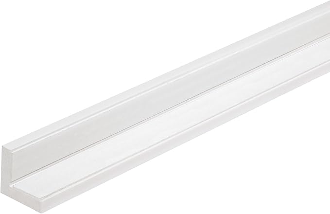 Outwater White 1" X 1" Styrene Angle with Adhesive on Both Sides, 4FT, Wall Corner Protector