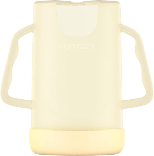 Momcozy Baby Pouch Holder No Squeeze, Baby Food & Juice Box Holder, Mess-Free, Easy Grip for Self-Feeding, BPA-Free & DEHP-Free, Must-Have for Babies, Yellow