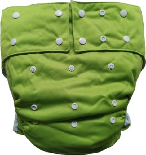 Adult Cloth Diaper Cover Nappy Reusable Washable Adjustable for Disability Incontinence Person (Green)