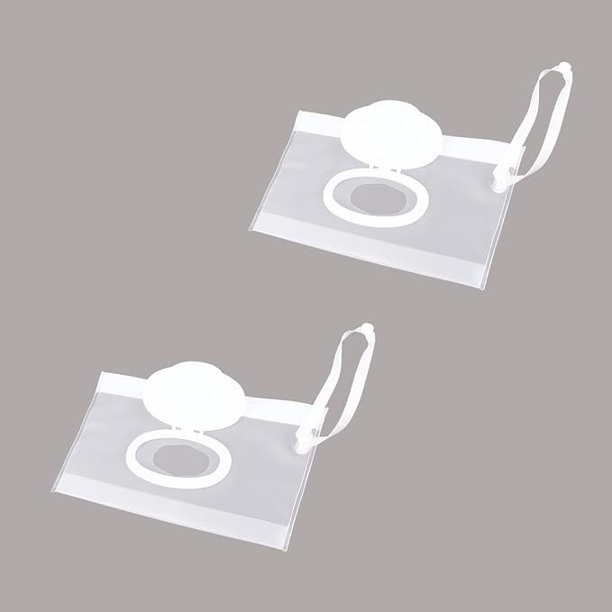 2 Pcs Baby Wipes Dispenser Reusable Wipes Pouch, Baby Wipe Holder Containers Transparent Wipe Carrying Pouches Cases for Travel Outdoor Use