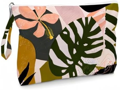 Fokongna Palm leaves Wet Bag Travel Wet Dry Bag Beach Bag Diaper Bag Wet Bag For Swimsuit Travel Makeup Bag Toiletry Bag