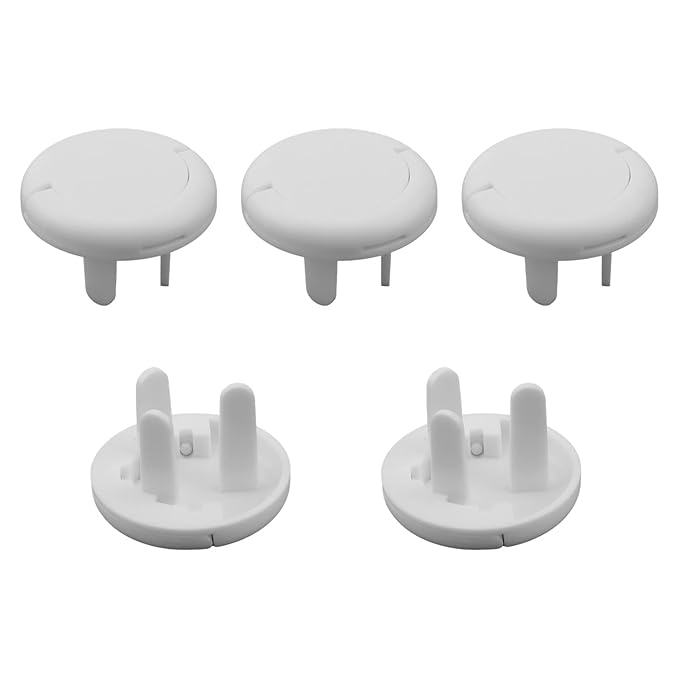 Fielect Outlet Plugs Covers Childproof Outlet Covers Protectors Electric Socket Cover Electrical Protector 3-Pin White 10Pcs