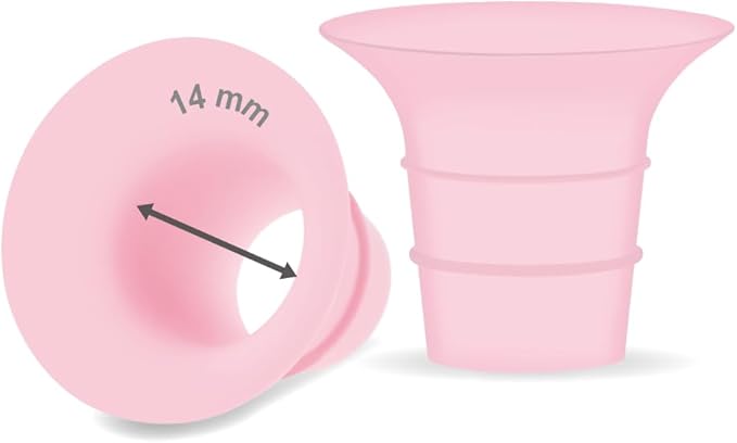 Maymom 14 mm Flange Insert Pink Compatible with Elvie Single/Double Electric, Elvie Stride Cup (24mm), Compatible with Medela PersonalFit Flex Shield, Not Original Elvie Replacement Parts