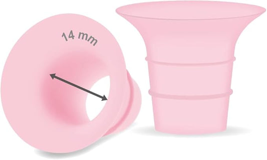 Maymom 14 mm Flange Insert Pink Compatible with Elvie Single/Double Electric, Elvie Stride Cup (24mm), Compatible with Medela PersonalFit Flex Shield, Not Original Elvie Replacement Parts