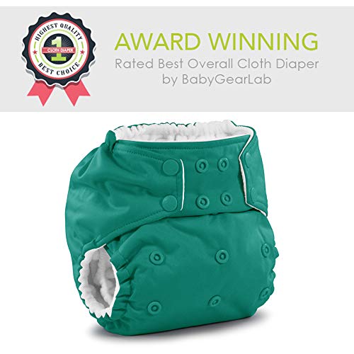 Kanga Care Rumparooz G3 Stay Dry Cloth Diaper Reusable One Size Pocket Diaper Patented Inner Double Gusset 2 pcs Microfiber Insert Soaker (6-55+ lbs) - Platinum