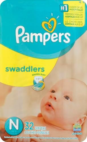 Pampers Swaddlers Diapers Size N Jumbo Pack 32 ct