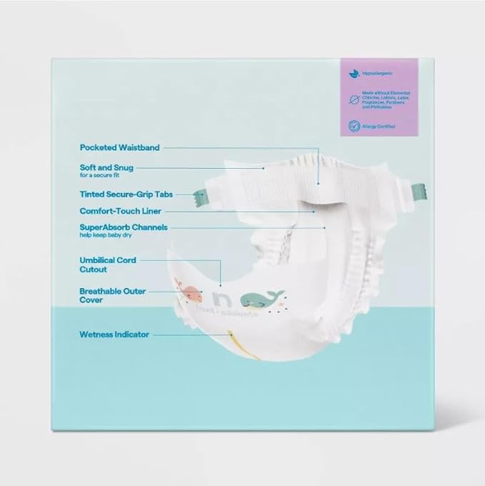Disposable Diapers - (Size N - 162ct) up&up (Size-3, 31.0, Count)