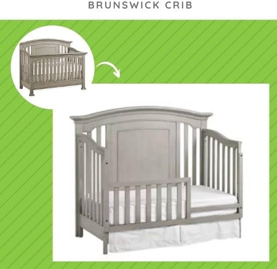 Toddler Bed Safety Guard Rail for Munire & Echelon Convertible Cribs - Solid Wood Rail for Convertible Crib to Toddler Bed Conversion - Safety Bed Rail for Children (Ash Grey)