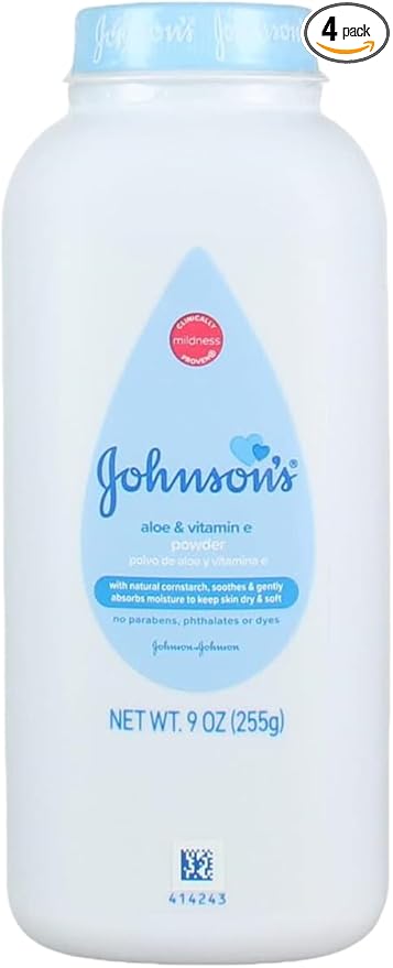 Johnson's Baby Powder, Pure Cornstarch with Aloe & Vitamin E 9 oz