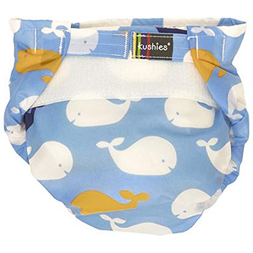 Kushies Infant Single Diaper, Blue Whales