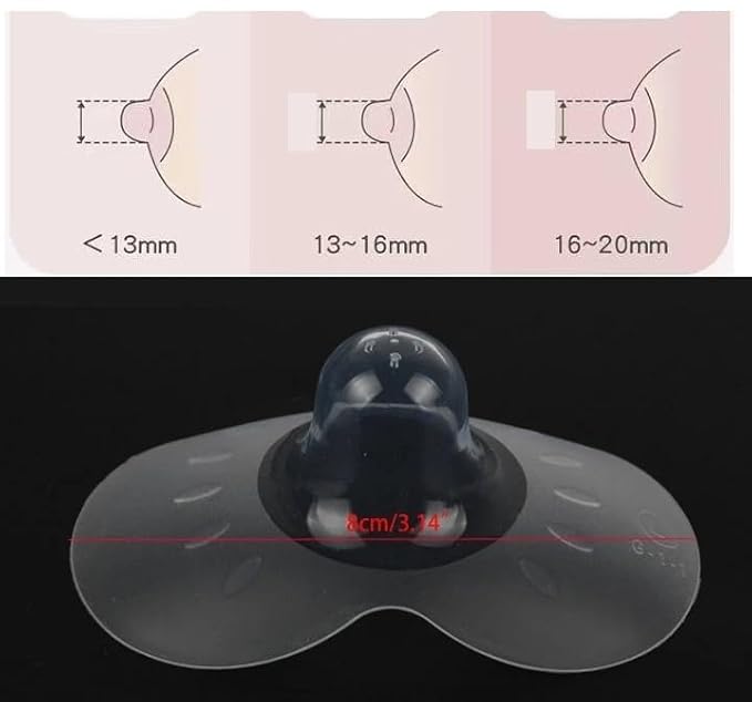 Breastfeeding Nipple Shields for Nursing Newborn Baby Nippleshield Breast Feeding 2 Count with Sterilizing Storage Case Clear (Size 13-16MM)