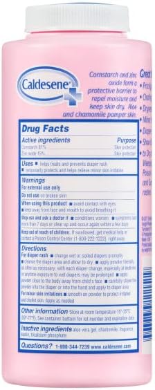 Caldesene Medicated Protecting Powder with Zinc Oxide & Cornstarch-Talc Free, 5 Ounce (6 Pack)