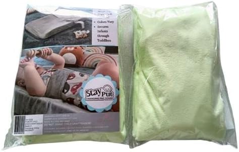 Anti Roll Changing Pad Cover, Ultra Soft Unisex Changing Table Covers, Patented Secure Strap, Mom's Choice Award Winner (Mint)