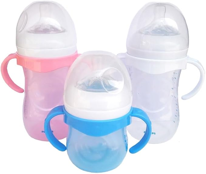 Bottle Handles Compatible with Avent Natural Response Baby Bottle, Pack of 4, Pink and White