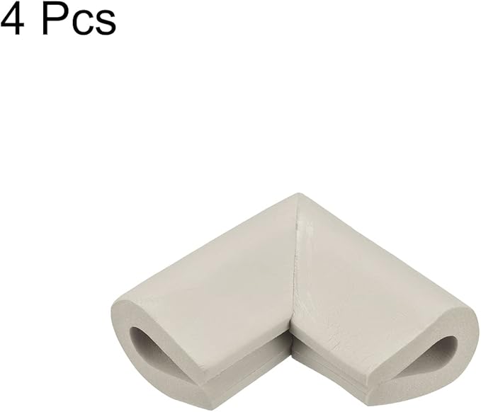 uxcell Corner Guards Edge Protectors, 4Pack U Foam Safety Bumper W Self-Adhesive Tape Furniture Corner Table Edge Guard, 2.16"x1.38"x0.315", Gray