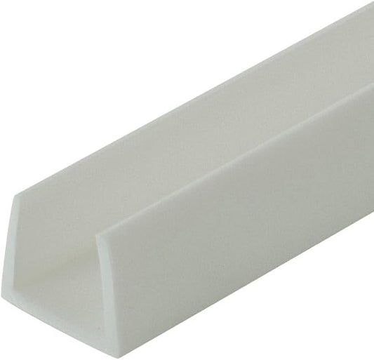 Outwater Plastics White 5/8'' Styrene Plastic U-Channel/C-Channel 46 Inch Lengths (Pack of 3)