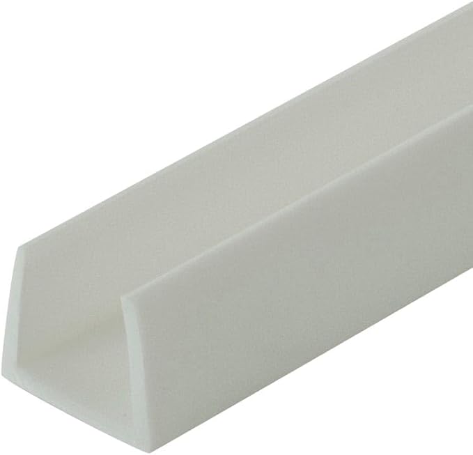Outwater Plastics R104-554-WH White 5/8 Inch Styrene Plastic U Channel C Channel 72 Inch Lengths (Pack of 18 Pieces, 108 feet Total)