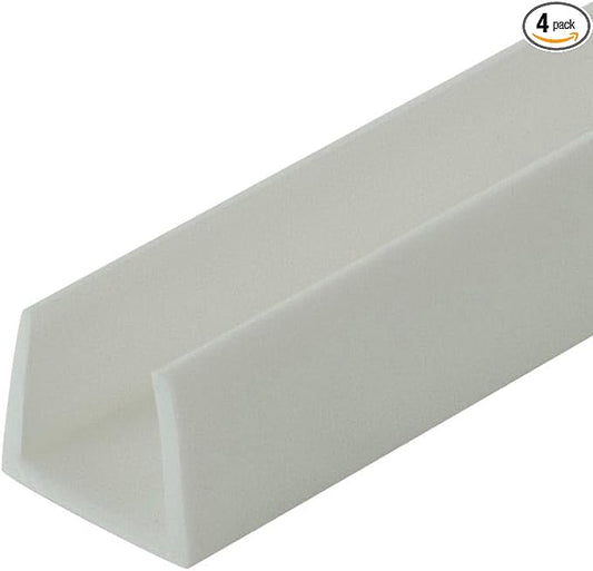 Outwater Plastics White 5/8'' Styrene Plastic U-Channel/C-Channel 36 Inch Lengths (Pack of 4)