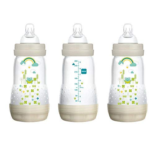 MAM Easy Start Anti-Colic Bottle, Baby Essentials, Medium Flow Bottles with Silicone Nipple & Original Matte Baby Pacifier, Nipple Shape Helps Promote Healthy Oral Development