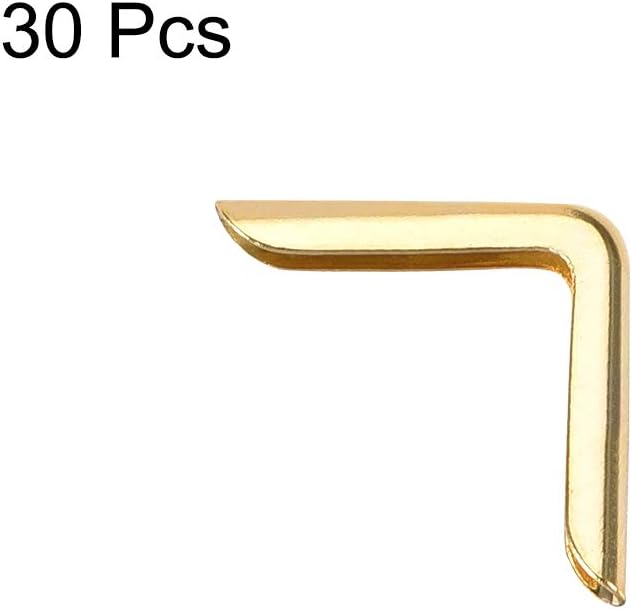 uxcell Metal Book Corner Protectors Edge Cover Guard 13 X 13 X 2.4mm Gold Tone 30pcs