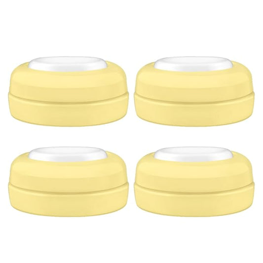 Maymom Screw Lids Aka Travel Caps With Rewritable Sealing Disc Compatible with Avent, Maymom Wide Mouth Bottles; Cap Replace Avent Natural Bottle Sealing Ring and Sealing Disc, 4pcs. (Yellow)