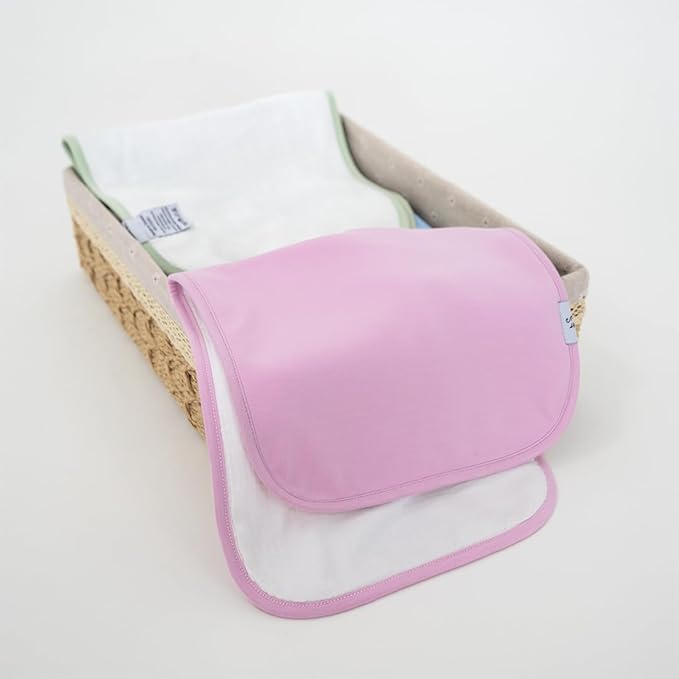 Premium Baby Burp Cloths, Extra Soft Spit Up Rags with 3 Absorbent Layers, 21" x 10" Size, Pink Tint