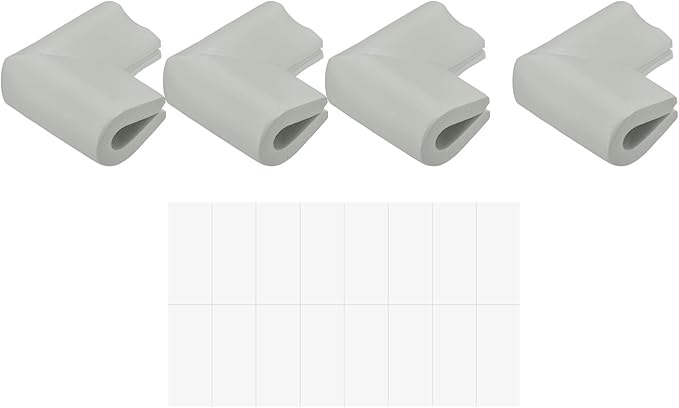 uxcell Corner Guards Edge Protectors, 24Pack U Foam Safety Bumper W Self-Adhesive Tape Furniture Corner Table Edge Guard, 2.16"x1.38"x0.31", Light Grey