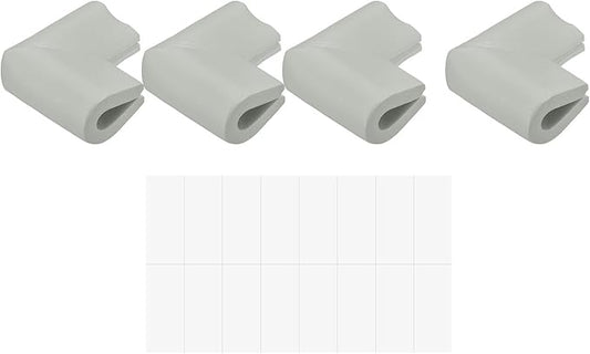 uxcell Corner Guards Edge Protectors, 8Pack U Foam Safety Bumper W Self-Adhesive Tape Furniture Corner Table Edge Guard, 2.16"x1.38"x0.31", Light Grey