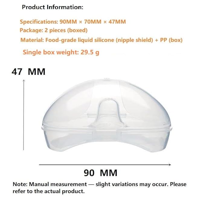 Breastfeeding Nipple Shields for Nursing Newborn Baby Nippleshield Breast Feeding 2 Count with Sterilizing Storage Case Clear (Size 13-16MM)