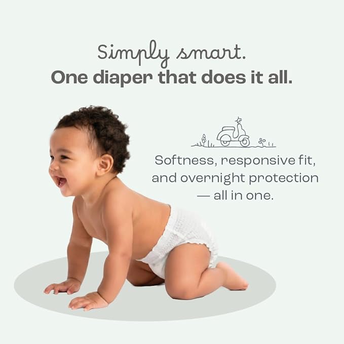 The Responsive Diaper Size 4 (25–35 lbs), 36 Ct Italian Premium Design, Soft, Unscented & Hypoallergenic, 12 Hrs Leak Protection, No-Tape Flexible Fit Pull-Up Disposable Diapers for Babies