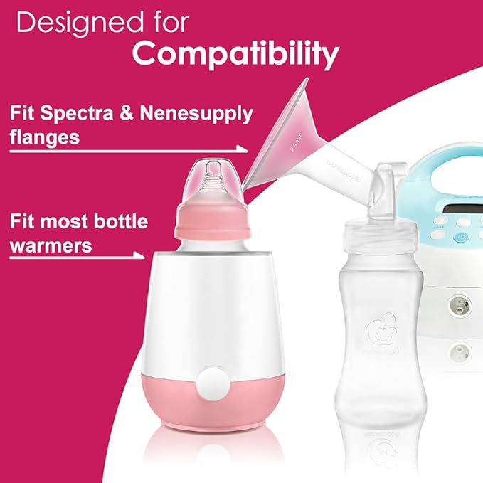 Nenesupply Silicone Baby Bottles Newborn Feeding Bottles Slow Flow Breastfeeding Bottle for Breastfed Babies Wide Neck 8oz Anti Colic Level 2 Nipple for 1+ Month Infant Replace Spectra Bottle Pumping