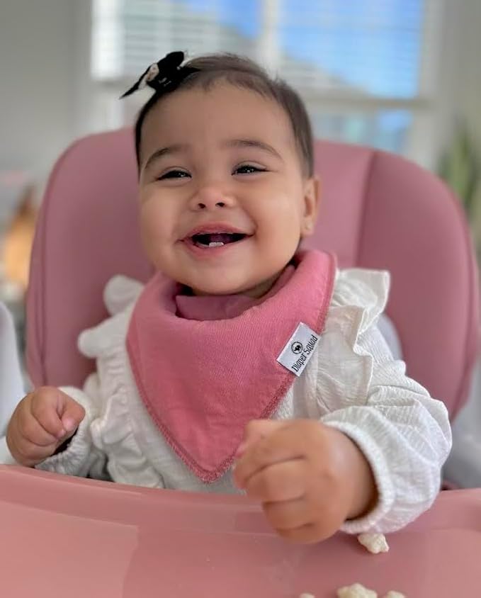 DiaperSquad's 100% Organic Cotton Baby Drool Bibs, Super Absorbent & Adjustable Baby Bibs for Drooling and Teething