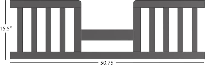 Child Craft Toddler Bed Guard Rail Converts Camden 4-in-1 Convertible Crib into Toddler Bed, Made of Pinewood, Non-Toxic Finish (Cool Gray)