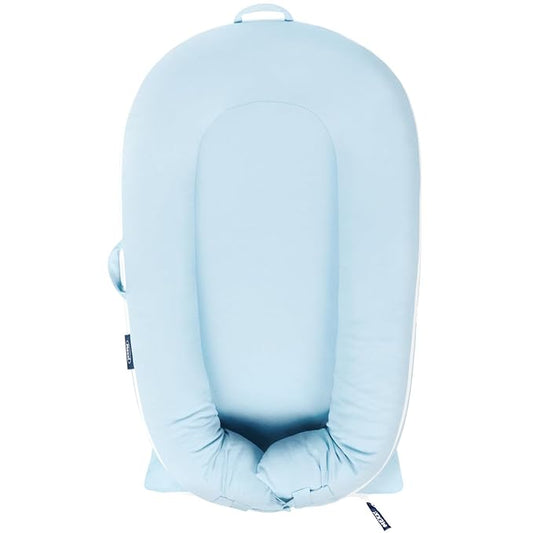 Organic Cotton Baby Spare Cover for Dock-a-tot Deluxe+ Docks | Hypoallergenic Newborn Nest Cover| (Cover Only) (Baby Blue)