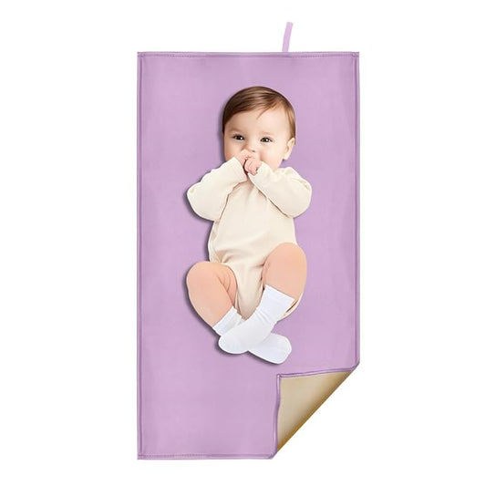 Purple Portable Diaper Changing Pad, Baby Changing Mat for Baby Travel or Home, Foldable Mat Fits Perfectly in Diaper Bag (67-17)