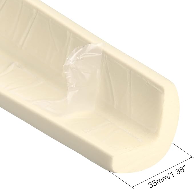 uxcell Corner Guards Edge Protectors 6.56ft(2M), Foam Safety Bumper L Shape for Furniture Corner Table Edge Guard, Beige