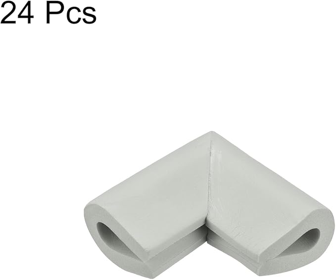 uxcell Corner Guards Edge Protectors, 24Pack U Foam Safety Bumper W Self-Adhesive Tape Furniture Corner Table Edge Guard, 2.16"x1.38"x0.31", Light Grey